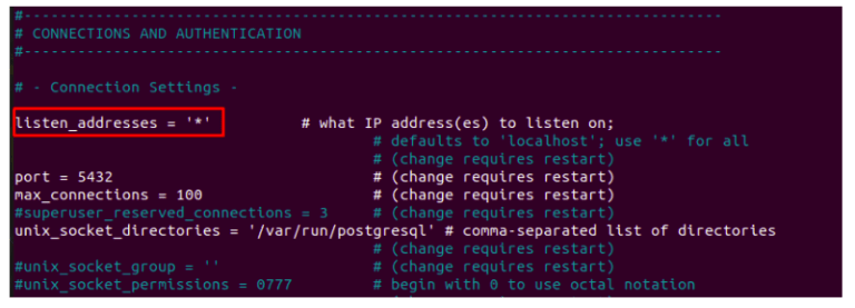 Ubuntu открыть доступ к postgresql